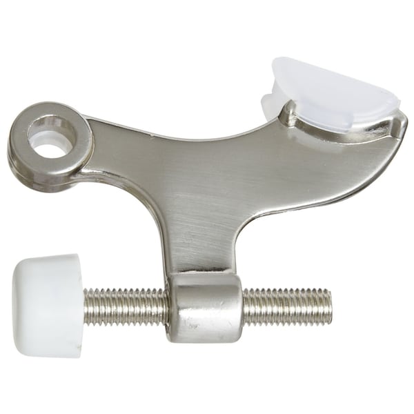National Hardware National Hardware Zinc w/Rubber Tip Satin Nickel Silver Hinge Pin Door Stop Mounts to door N325-811 - main